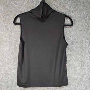 Ellen Tracy Sleeveless Turtleneck, Silk, Black, Size Medium, New